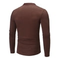 thumbnail image 3 of AherBiu Long Sleeve Shirts for Men Crewneck Button down Stand Collar Pullover Casual Fall Winter Tops, 3 of 5