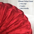 thumbnail image 2 of Velvet 15-Inch Round Throw Pillow for Home Couch Decorative (Red), 2 of 7