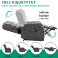 thumbnail image 7 of VIVIJASON Large Dual OKIN Motor Lay Flat Sleeper Lift Recliner Chair with Heat & Massage for Elderly, Infinite Position Electric Power Recliner with 2 Remote Controls, Side Pockets & USB Ports, Gray, 7 of 7