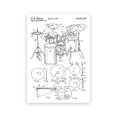 thumbnail image 3 of Póster artístico con patente de tambor Dyna Sonic Drummer, impresión musical para habitación, decoración del hogar, pintura en lienzo con planos vintage, idea de regalo, 3 of 5