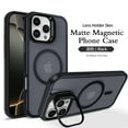 thumbnail image 5 of Magnetic Case for iPhone 14 with Camera Cover Kickstand, Matte Shock-Absorbent PC+TPU Protective Anti-Scratch Anti-Fingerprint Lightweight Phone Cover, Compatible with MagSafe, Black, 5 of 5