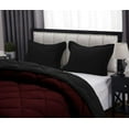 thumbnail image 5 of D.N.G. BEDDINGS 5 Piece Luxury Reversible Diamond Pattern Comforter Set Premium Super Soft, All Season 800 TC, 100% Egyptian Cotton Twin/Twin XL Size Wine/Black Solid Color, 5 of 7
