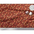 thumbnail image 2 of Soimoi Red Cotton Poplin Fabric Leaves & Clover Floral Print Fabric by the Yard 42 Inch Wide, 2 of 3