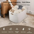 thumbnail image 3 of 118L XXXLarge Cotton Rope Storage Basket, Oversized Blanket Basket, Used for Organizing Dirty Clothes in Living Room, Bedroom, Nursery, Dog Toy Storage Bins, 25" x 17" x 16",White, 3 of 14