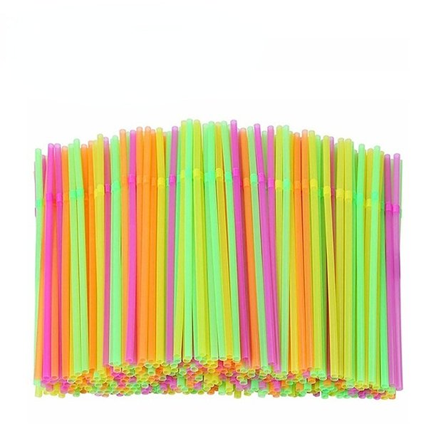 100-600 Uds. Pajitas de plástico negro para beber Rietjes desechables de 21cm de largo, pajita de cóctel Flexible para accesorios de bebidas de cocina Tan Jianjun unisex