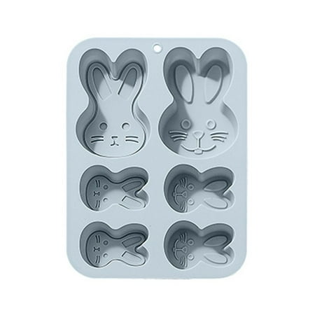 

Jelly Soap Mould Holiday Decoration Baking Pan Rabbit Silicone Mold 6 Cavity Chocolate Cake Mold BLUE