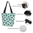 thumbnail image 5 of Vsdgher Blue Sunflowers print Reusable Shopping Grocery Bags for Women Shopping with Pouch Foldable Pouch Lightweight Polyester Fabric, 5 of 6