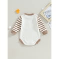 thumbnail image 4 of Liacowi Baby Sweater Romper Long Sleeve Round Neck Striped Knit Bodysuit 3M 6M 12M 18M Infant Fall Winter Thick Knitwear, 4 of 7