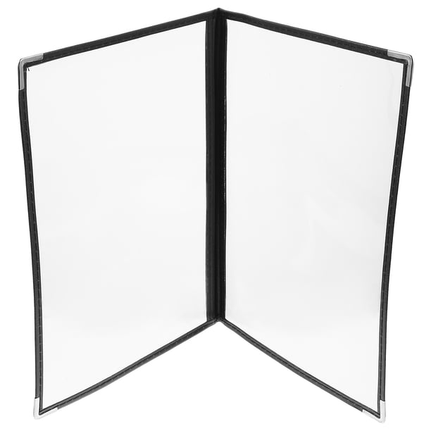 GOOHOCHY 1pc Transparent Menu Cover PVC Binder Funda Durable Looseleaf Menú Carpeta