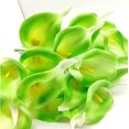 thumbnail image 3 of 20 piezas de ramos de flores artificiales de tacto real de color verde, flores artificiales de seda para novia, boda, decoración del hogar, 3 of 5