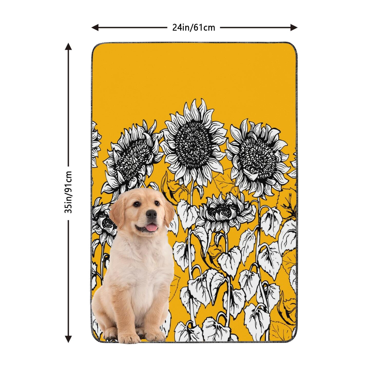 Medium Floral Print Washable Training Mats 2-Count, 24x35 Inch Reusable Puppy Pads, Highly Absorbent Dog Potty Pad for Indoor Floor Protection