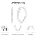 thumbnail image 5 of APSVO 18K White Gold Plated Simulated Diamond Hoop Earrings for Women S925 Sterling Silver Post Huggie Hypoallergenic Earrings Birthday Wedding Prom Jewelry Gifts Teen Mom Her Wife Adults Ideas, 5 of 7