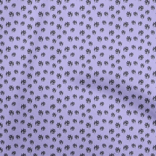 oneOone Velvet Medium Purple Fabric Floral Sewing Material Print Fabric By The Yard 58 Inch Wide