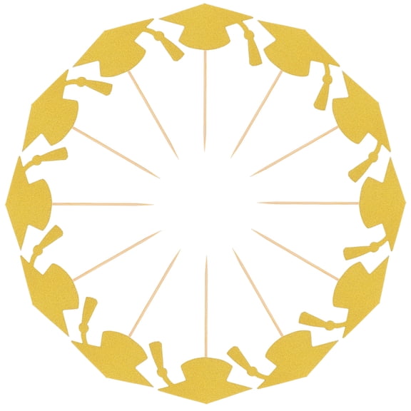 LOLIPPYY Graduation Cake Placement 24Pcs Shape Toppers For Graduates And Party Organizers