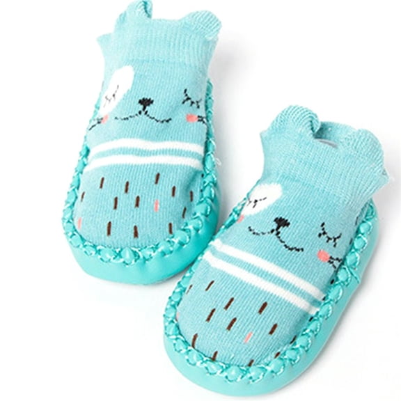 Cartoon Cotton Toddler Shoes Socks Non-skid Floor Socks Leather Sole Indoor