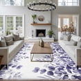 thumbnail image 3 of Large Area Rugs for Living Room Bedroom, Purple Eucalyptus Leaves 6'x9' Rug Washable Carpet Runner Indoor Outdoor, Watercolor Spring Summer Botanical Non Slip Floor Mats Rug for Kitchen, Playroom, 3 of 8