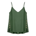 thumbnail image 7 of Oplxuo Women Summer Tank Tops Casual V Neck Strappy Loose Beach Sleeveless Shirts Blouses Cotton Linen Side Button Gauze Tee, 7 of 7