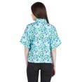 thumbnail image 5 of Moomaya WoMen's Printed Top Collar Neck Button-Down Shirt Short Sleeve Tunic, 5 of 8