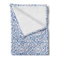 thumbnail image 2 of Nature Soft Flannel Fleece Throw Blanket, Continuous Pattern with Tree Branches Leaves with Ladybugs, Cozy Plush for Indoor and Outdoor Use, 60" x 80", Violet Blue Eggshell, by Ambesonne, 2 of 5