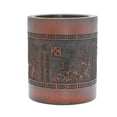 thumbnail image 4 of Medifier Vintage Chino Bambú Madera Escritorio Pluma Lápiz Portavasos (Ciruelo Flores Orquídea Bambú Y Crisantemo), 4 of 5