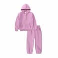 thumbnail image 5 of zbxnLI Kids Toddler Girls Boys Sweatsuits 2 Piece Full Zip Hoodie Sweatshirt Jogger Pants Activewear Sets, 5 of 9