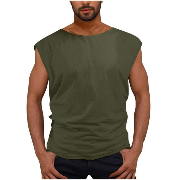 Tank Tops Men Qiggri Men Leisure Versatile Loose And Comfortable Solid Color Thin Style Sleeveless T-shirt Sleeveless Shirts For Men