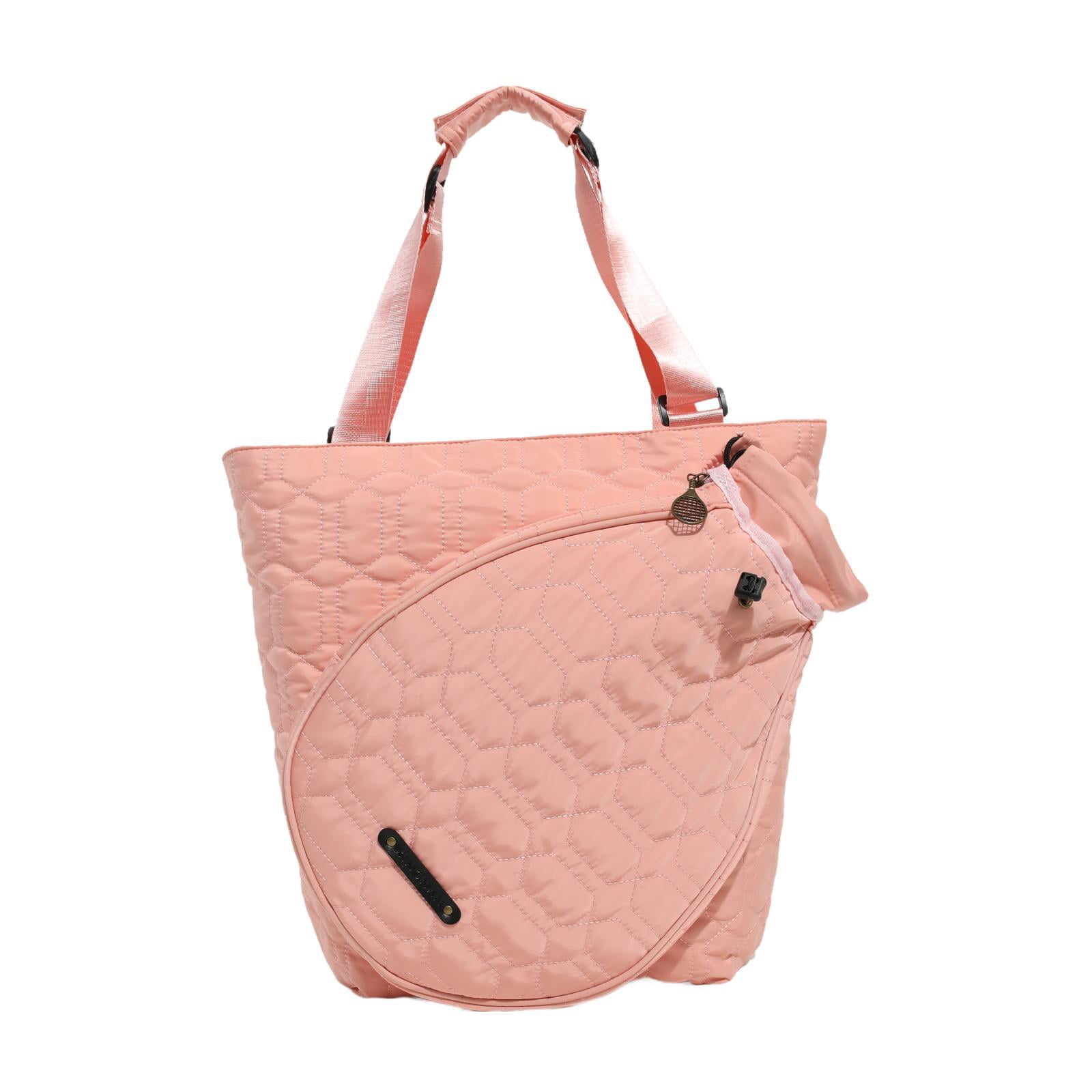GARENDE Tennis Tote Bag Carrying Bag Pickleball Racket Bag Women Men Players Handbag Pink Red