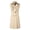 Khaki, variant on Women's Double-Breasted Sleeveless Trench Vest - Business Casual Mid-Length Wool-Blended Overcoat with Belted Waist