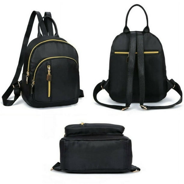 New Fashion Women Girls Black Nylon Mini Backpack Travel School Backpack Shoulder bags Walmart