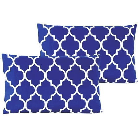 - Mellanni Luxury Pillowcase Set - Brushed Microfiber Printed Bedding - Wrinkle, Fade, Stain Resistant - Hypoallergenic (Set of 2 King Size, Quatrefoil Imperial Blue)