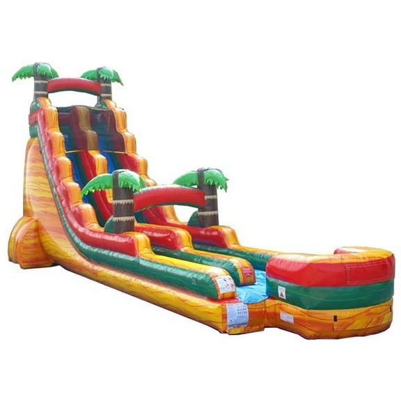 TentandTable Commercial Inflatable Water Slide, Fire Marble Tropical with Blower, 22 ft