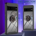 thumbnail image 5 of SaniMore Case for Google Pixel 7 6.3" 2022 Release, Rugged PC Backplane Shockproof TPU Bumper 360° Rotatng Ring/Kickstand Anti-drop Heavy Duty Protective Case For Google Pixel 7,  Black, 5 of 5