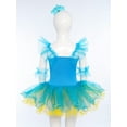 thumbnail image 4 of TSSOE Kids Girls Sequin Ballerina Skirted Leotard Swan Lake Ballet Dance Tutu Princess Dress with Hair Clip Cuffs Set Blue 11-12, 4 of 7