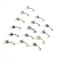 110PCS 14G Stainless Steel Belly Button Ring DIY Navel Ring Supply