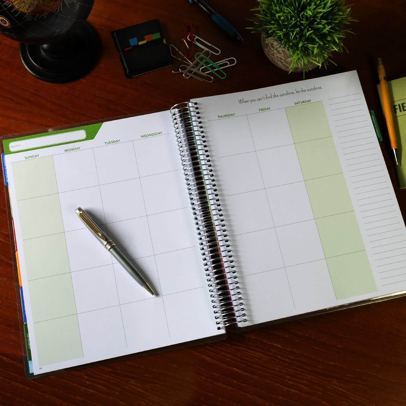 DELUXE Undated Teacher Planner - Includes 7 Periods, Page Tabs, Bookmark, and More! - Blue Marble - 8.5"x11" - DTP-0002-U