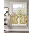thumbnail image 2 of Sheer Curtains 54 Inch Length 2 Panels Set for Kitchen, Beige Brown Green Semi Sheer Curtains for Windows, Retro Botanical Abstract Art Voile Window Treatments Rod Pocket Curtain, 2 of 7