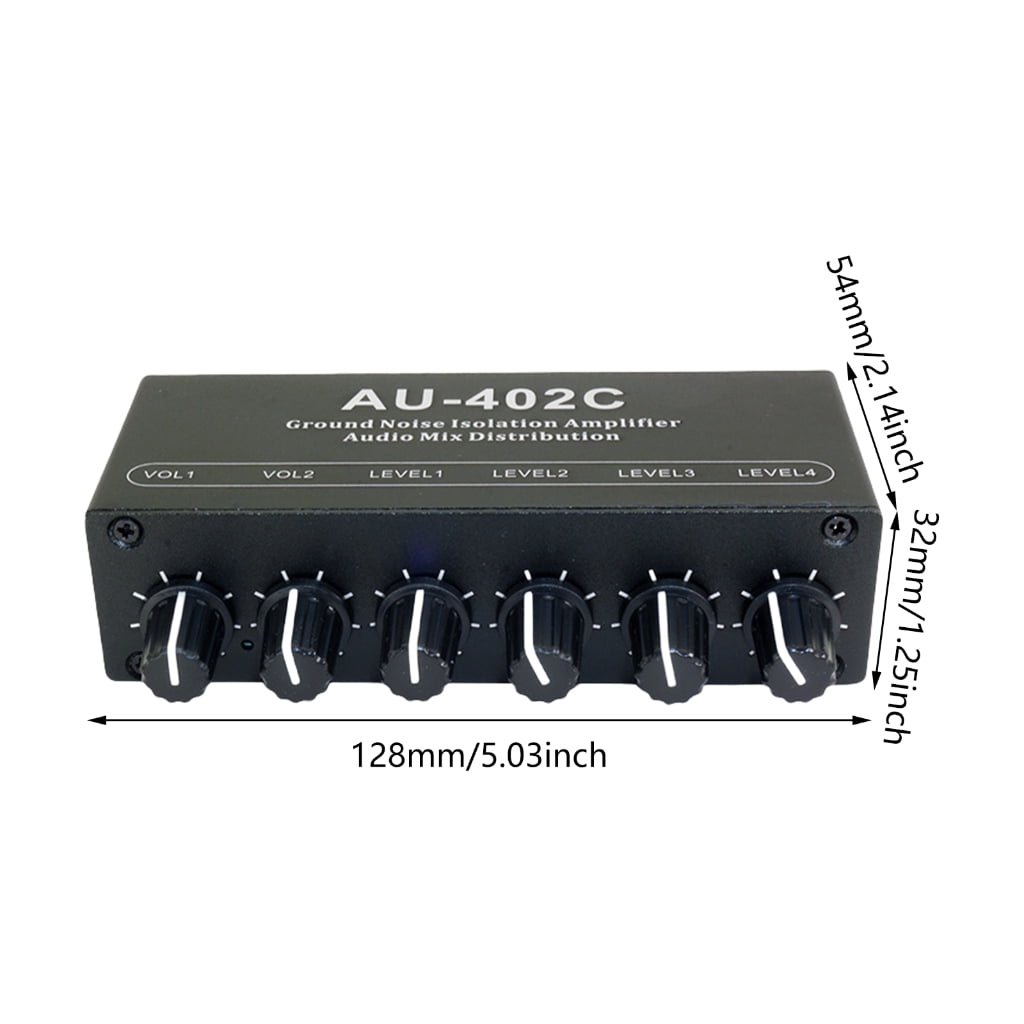 tegongse Aluminum Alloy Stereo Sound Mixer for Multiple Computers with 3.5mm Interfaces and Ground Noise Elimination 20Hz - 20kHz