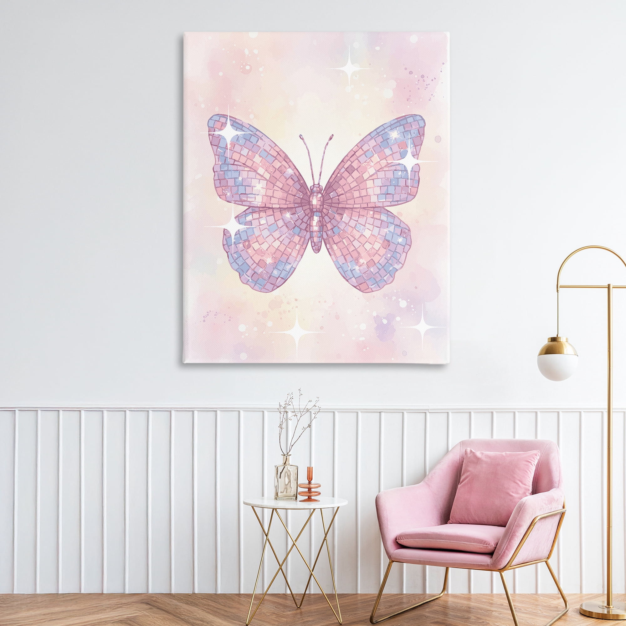 Stupell Industries Delicate Disco Butterfly Canvas Wall Art, design by Lil' Rue
