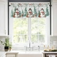 thumbnail image 5 of Winter Christmas Valances for Windows Snowman Berries Squirrel Tree Pine Cones Rod Pocket Curtain Valance Window Treatment Short Curtains for Kitchen Living Room, 60"x14", 5 of 5