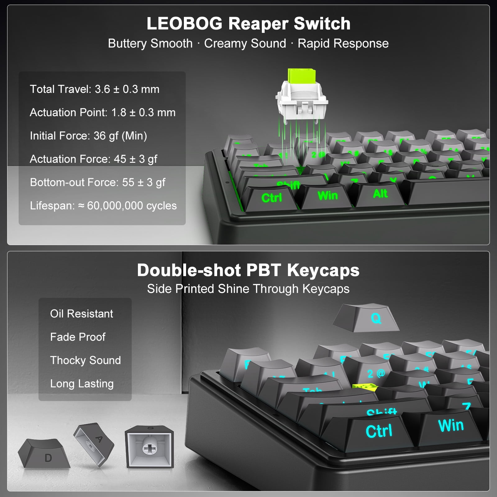 AULA F75 75% Wireless Mechanical Gaming Keyboard, Hot Swappable, RGB Backlit, BT5.0/2.4GHz/Type-C, Pre-lubed Reaper Switches