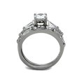 thumbnail image 3 of 2.50 Ct Round Cubic Zirconia Stainless Steel Engagement Wedding Ring Set Size 5, 3 of 6