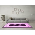 thumbnail image 3 of Ahgly Company Indoor Round Oriental Pink Asian Inspired Area Rugs, 5' Round, 3 of 4