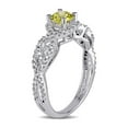 thumbnail image 3 of 3/4 Carat (Ctw H-I, I1-I2) Yellow Diamond Twist Engagement Ring in 10K White Gold, 3 of 5