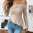 thumbnail image 2 of ShiShine Womens Cute Off Shoulder Sweater Shirt Tops Sexy Side Slit Pullover Trendy Clothes, 2 of 9