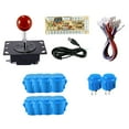 thumbnail image 3 of Kit de bricolaje para juegos de arcade de 1 jugador con mango de joystick, piezas de repuesto, componentes de fácil instalación con botones a presión Azul, 3 of 10