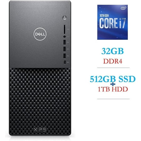 Dell XPS 8940 Tower Desktop PC, Octa-core 10th Gen Intel i7-10700 2.9GHz Processor, 32GB DDR4 Memory, 512GB PCIe M.2 SSD +1TB SATA 7200 RPM HDD, Windows 10 w/Mazepoly Accessories