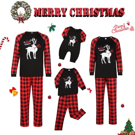

Christmas Family Matching Pajamas Sets Plaid Deer Print Sleepwear Holiday Xmas Loungewear Jammies Pjs For Adult Kids Baby
