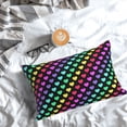 thumbnail image 5 of Gaeub Rainbow Hearts Print Double Sided Plush Decorative Throw Pillow Cover, Sofa Cushion Cover, Plush Cushion Cover，Excluding Pillow Core-16"x24", 5 of 6
