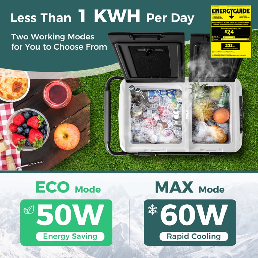 Aimee Lii 64QT Dual Zone 12V 42QT Car Refrigerator for Vehicles Camping Travel Truck Outdoor and Home Use, Portable Water Cooler, Black Aimee Lii 64QT Dual Zone 12V 42QT Car Refrigerator for Vehicles Camping Travel Truck Outdoor and Home Use, Portable Water Cooler, Black