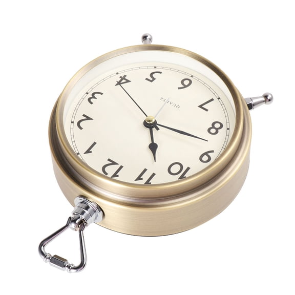 Clispeed Metal Table Clock with Mute Alarm and Bronze Retro Design for Quiet Sleep